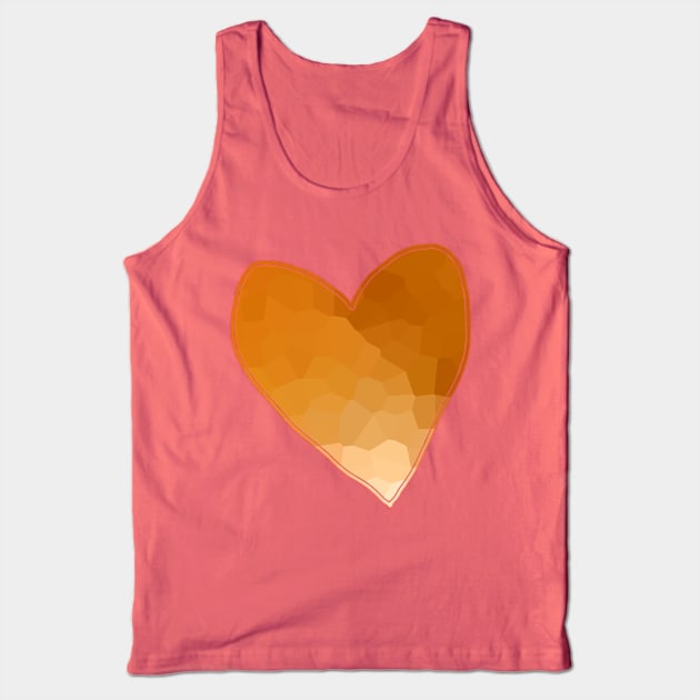 Gold Mosaic Heart Tank Top by ellenhenryart